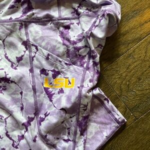 LSU Purple Tie-Dye Leggings